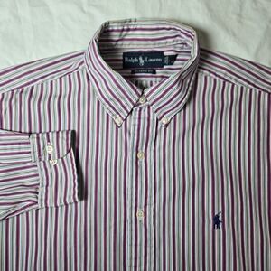 Ralph Lauren Classic Fit Long  Sleeve Button Down Shirt Size 16.5- Large Striped